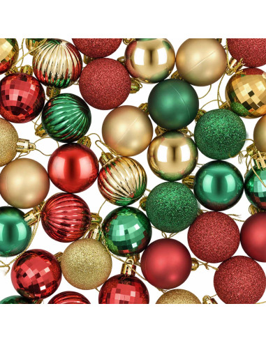 Set di Palline di Natale 100 pz Rosso, oro e verde 4 cm
