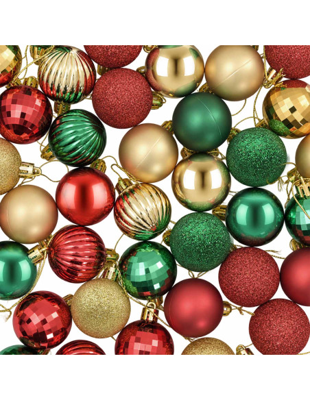 Set di Palline di Natale 100 pz Rosso, oro e verde 4 cm
