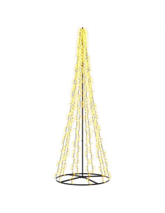 Albero di Natale LED 285 cm 1550 LED Bianco caldo Acciaio Nero 2