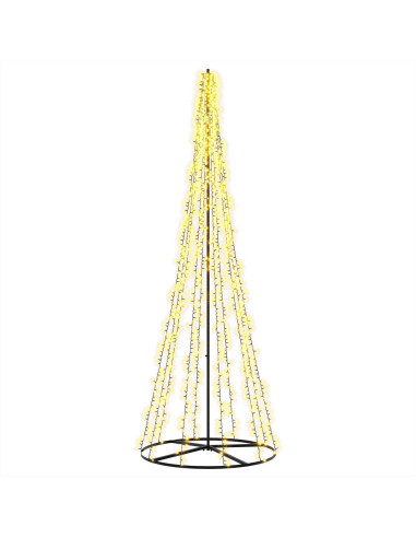 Albero di Natale LED 285 cm 1550 LED Bianco caldo Acciaio Nero