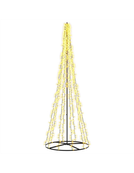 Albero di Natale LED 285 cm 1550 LED Bianco caldo Acciaio Nero
