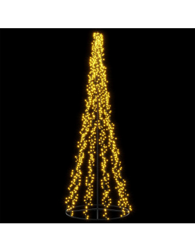 Albero di Natale LED 285 cm 1550 LED Bianco caldo Acciaio Nero