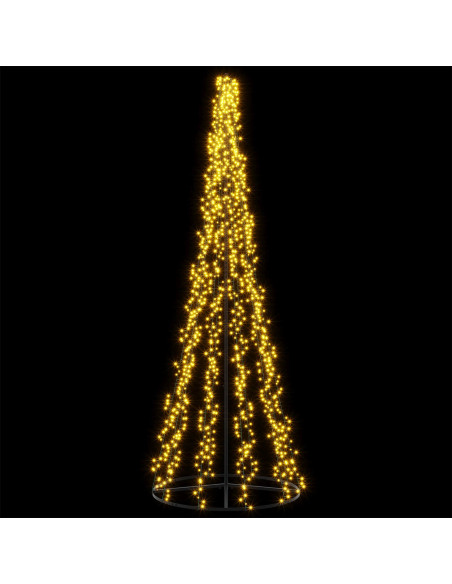 Albero di Natale LED 285 cm 1550 LED Bianco caldo Acciaio Nero