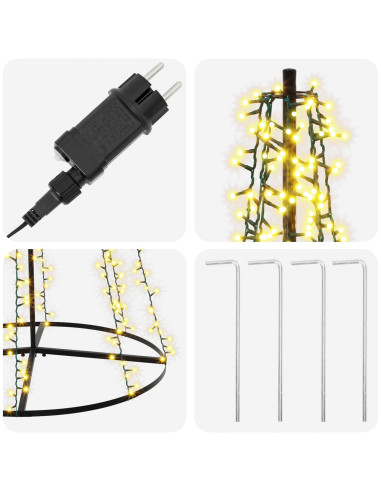 Albero di Natale LED 285 cm 1550 LED Bianco caldo Acciaio Nero