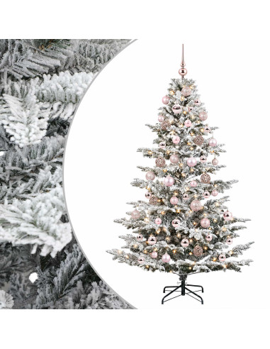 Albero di Natale artificiale con palline 180 cm 300 LED