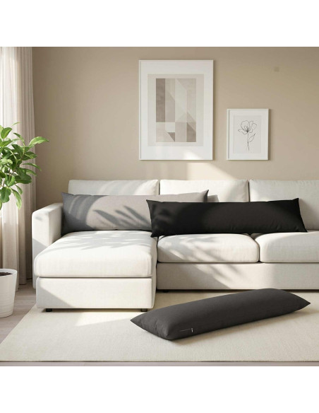 Cuscino con cuscino HEERLEN Grigio Chiaro 40 x 145 cm Tessuto