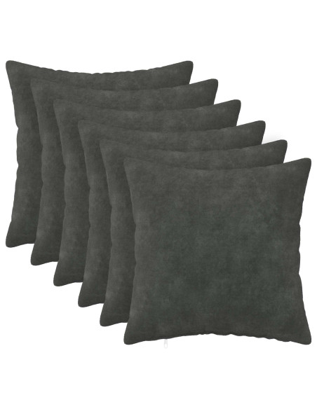 Cuscino con cuscino HEERLEN 6 pz Antracite Fleece in microfibra