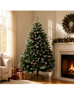 Albero di Natale Artificiale con Rami Pieghevoli 180 cm PVC