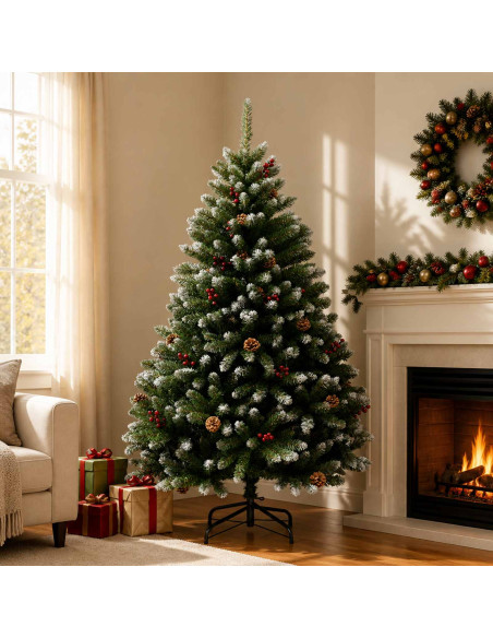 Albero di Natale Artificiale con Rami Pieghevoli 180 cm PVC