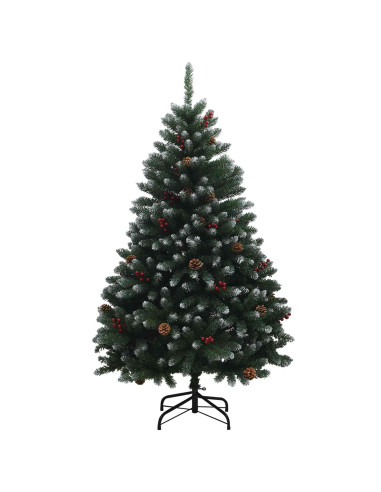 Albero di Natale artificiale verde con palline 150 cm 150 LED