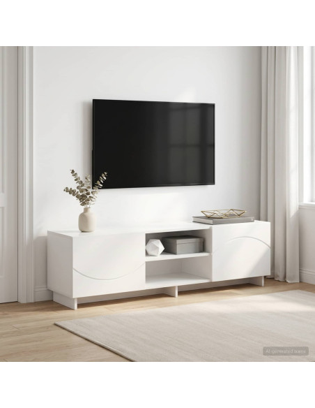 Supporto TV 140 x 34,5 x 40 cm Bianco Legno ingegnerizzato