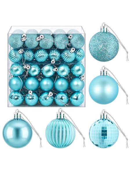 Set di Palline di Natale 100 pz Turchese 4 cm Polistirolo