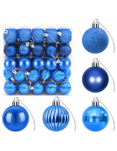 Set di Palline di Natale 100 pz Blu 4 cm Polistirolo