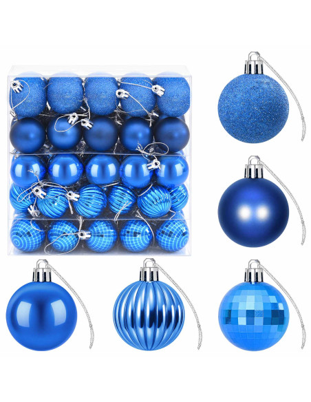 Set di Palline di Natale 100 pz Blu 4 cm Polistirolo