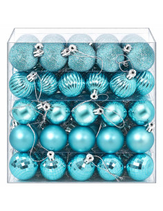 Set di Palline di Natale 100 pz Turchese 4 cm Polistirolo 2