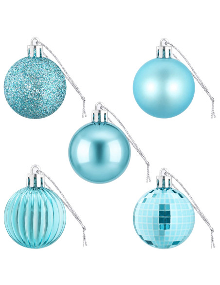 Set di Palline di Natale 100 pz Turchese 4 cm Polistirolo