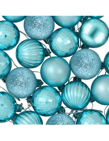 Set di Palline di Natale 100 pz Turchese 4 cm Polistirolo