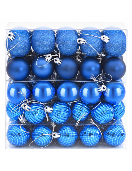 Set di Palline di Natale 100 pz Blu 4 cm Polistirolo