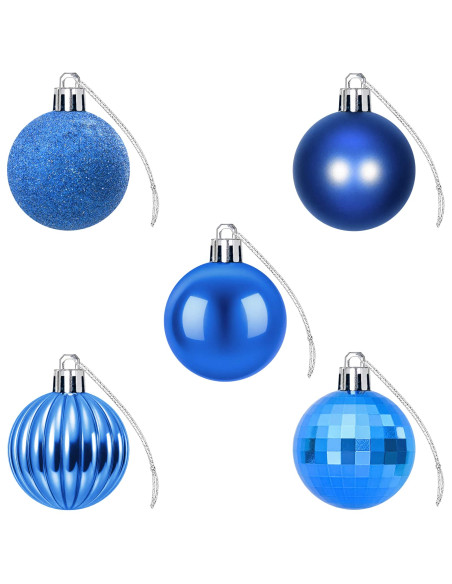 Set di Palline di Natale 100 pz Blu 4 cm Polistirolo