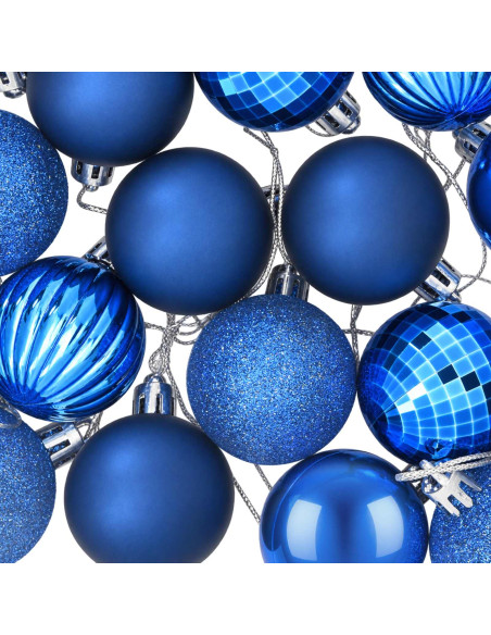 Set di Palline di Natale 100 pz Blu 4 cm Polistirolo