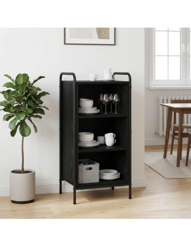 Credenza Rovere Nero 97 x 33 x 81 cm Legno ingegnerizzato