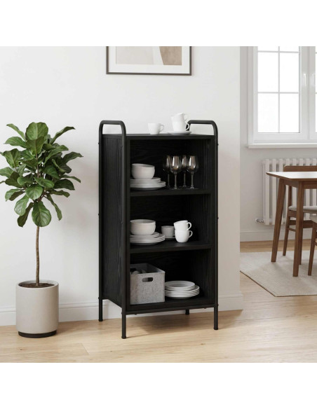 Credenza Rovere Nero 97 x 33 x 81 cm Legno ingegnerizzato