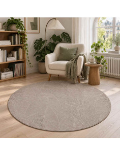Tappeto IZA Beige Ø 160 cm 100% Poliestere Pelo basso