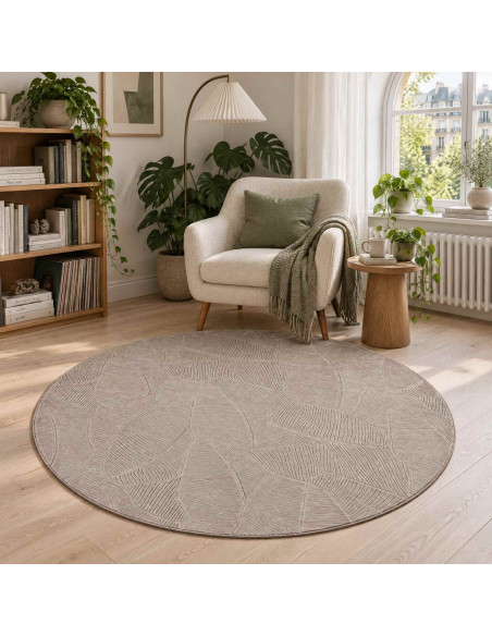 Tappeto IZA Beige Ø 160 cm 100% Poliestere Pelo basso