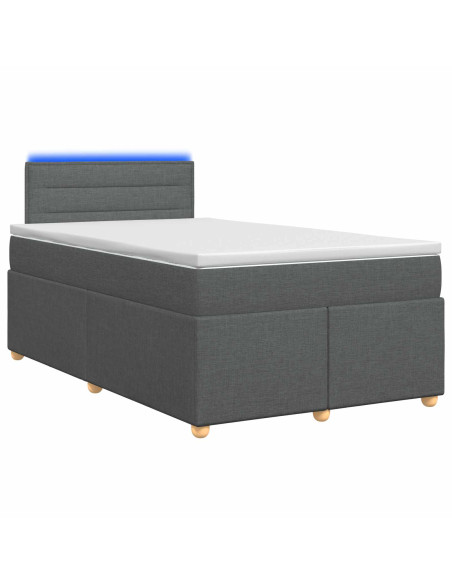 Letto box spring con materasso Grigio Scuro 120 x 190 cm