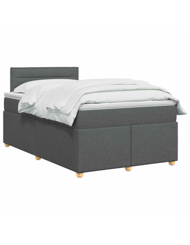 Letto box spring con materasso Grigio Scuro 120 x 190 cm