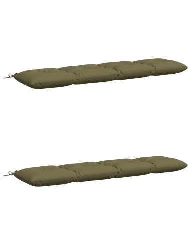 Cuscini per Panchina VIANEN 2 pz 100% Poliestere Verde Oliva