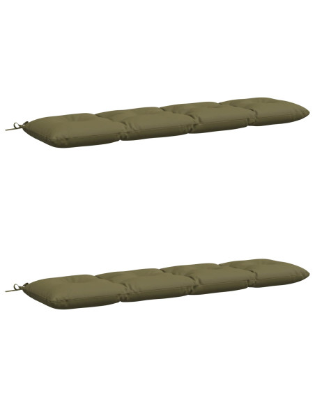 Cuscini per Panchina VIANEN 2 pz 100% Poliestere Verde Oliva