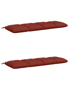 Cuscini per Panchina VIANEN 2 pz 100% Poliestere Rosso 2