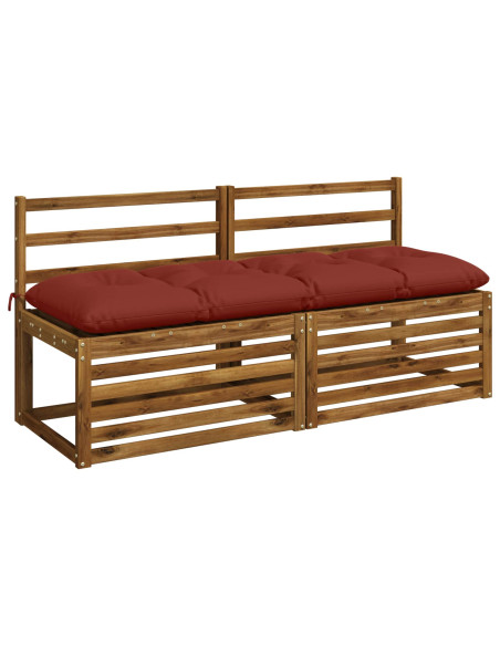 Cuscini per Panchina VIANEN 2 pz 100% Poliestere Rosso