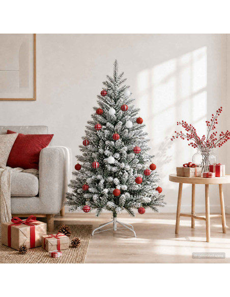 Set di Palline di Natale 30 pz Rosso e Bianco Ø 6 cm Plastica