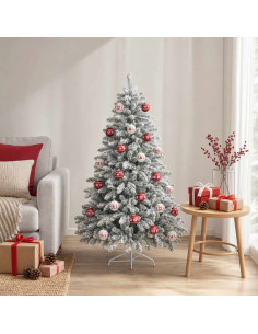 Set di Palline di Natale 30 pz Rosso e Bianco Ø 6 cm Plastica