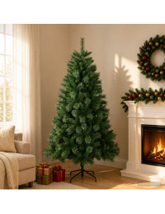 Albero di Natale artificiale 150 cm PVC e Metallo Verde