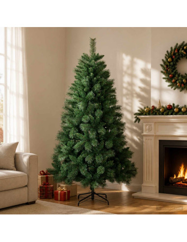 Albero di Natale artificiale 240 cm PVC e Metallo Verde