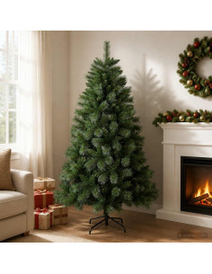 Albero di Natale artificiale 210 cm PVC e Metallo Verde