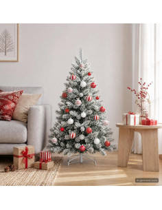 Set di Palline di Natale 88 pz Rosso e Bianco Ø 6 cm Plastica