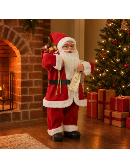 Statuetta di Babbo Natale Rosso 62 cm Poliestere