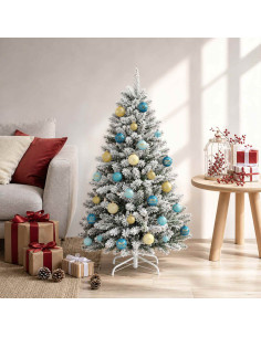 Set di Palline di Natale 88 pz Blu scuro, blu chiaro e oro