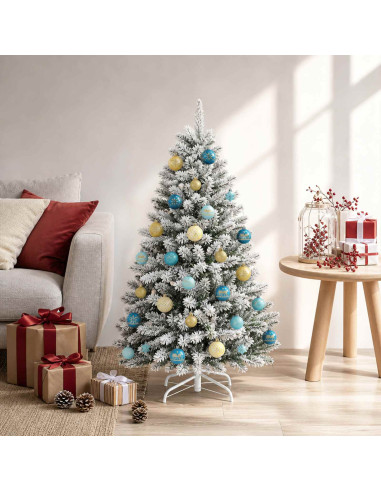 Set di Palline di Natale 88 pz Blu scuro, blu chiaro e oro
