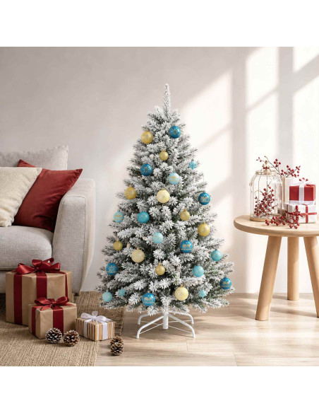 Set di Palline di Natale 88 pz Blu scuro, blu chiaro e oro