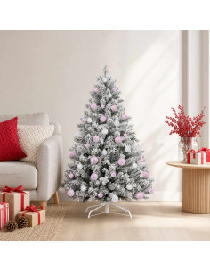 Set di Palline di Natale 88 pz Rosa e bianco Ø 6 cm Plastica