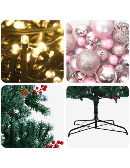 Albero di Natale Artificiale con Rami Pieghevoli 500 cm 900 LED