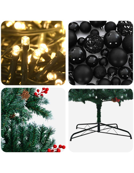 Albero di Natale Artificiale con Rami Pieghevoli 400 cm 600 LED