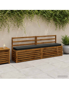 Cuscini per Panchina a 2 Pezzi VUGHT 2 pcs 100% Poliestere Nero