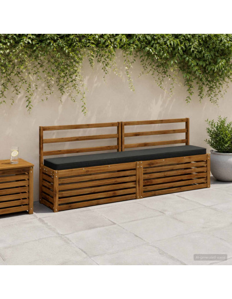 Cuscini per Panchina a 2 Pezzi VUGHT 2 pcs 100% Poliestere Nero