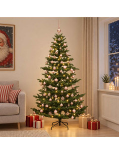 Albero di Natale artificiale con palline 240 cm 300 LED